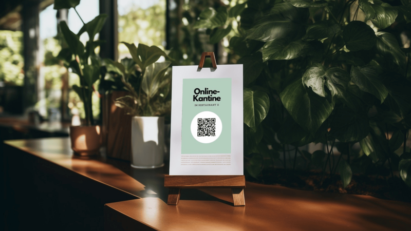 Aufsteller zur Online Kantine