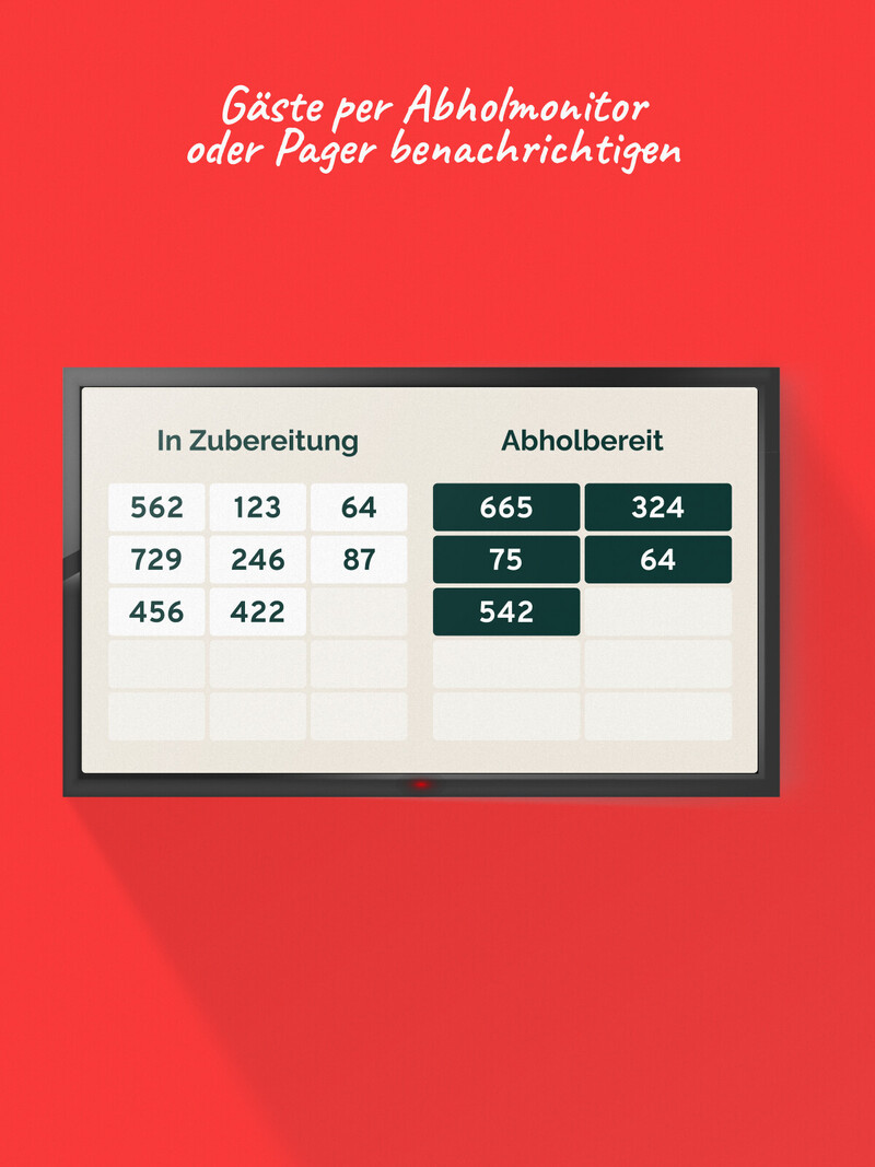 Abholmonitor zur Anzeige des Status von Kundenbestellungen